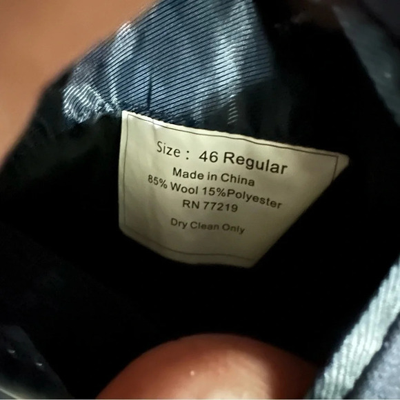 Pronto Uomo Platinum Modern Fit Men's Navy Wool Blend Blazer Jacket Sz 46R GUC - Picture 8 of 9